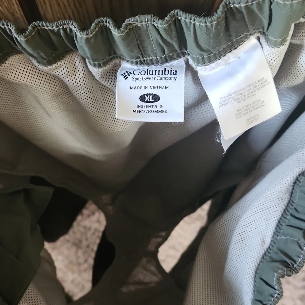 Columbia Packable Nylon Hiking Fishing Swimshorts Olive Green Size Xl